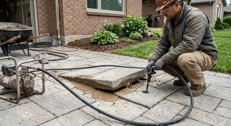 Sunken Patio Repair in West Des Moines, IA